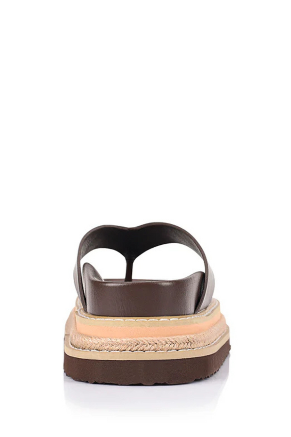 Theo Platform Thongs - Chocolate Brown - The Self Styler