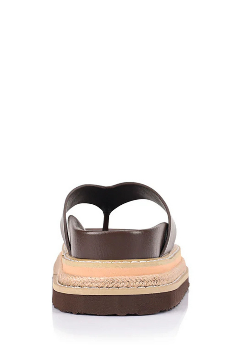 Theo Platform Thongs - Chocolate Brown - The Self Styler