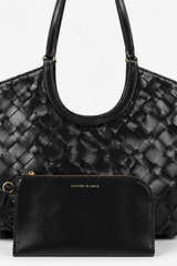 Kaia Woven Tote Bag - Black