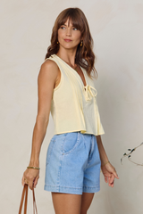 Sofia Pleat Top - Yellow - The Self Styler