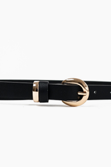 Paloma Skinny Belt - Black/Gold