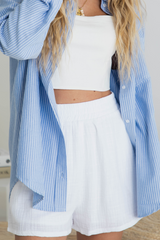 Brooklyn Cotton Shorts - White - The Self Styler - The Self Styler