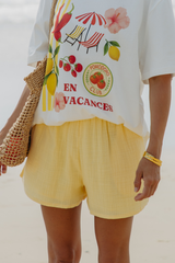 Brooklyn Cotton Shorts - Yellow - The Self Styler