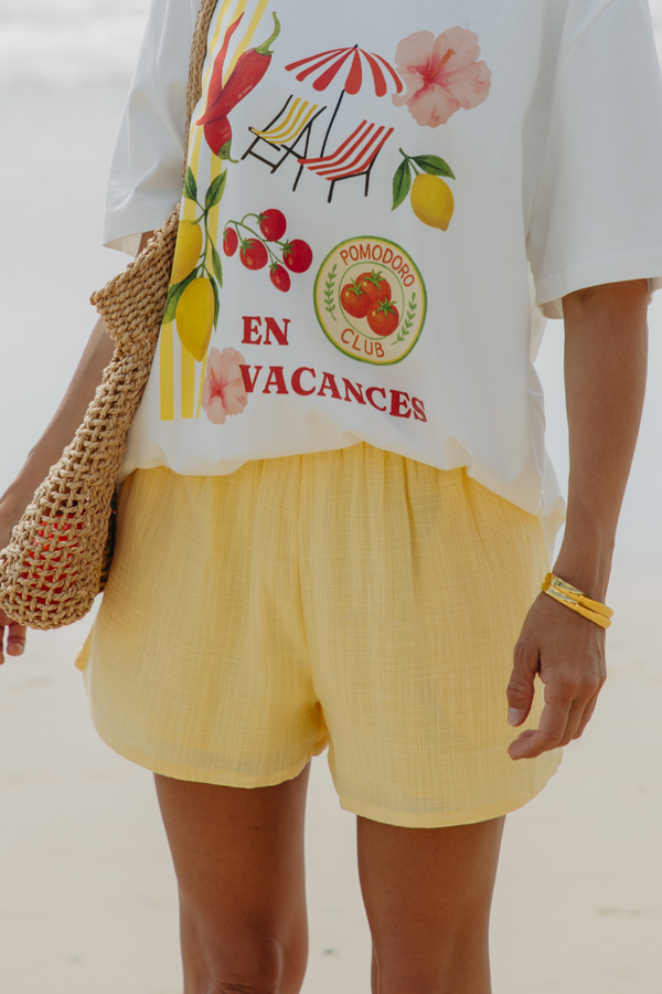 Brooklyn Cotton Shorts - Yellow - The Self Styler