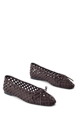 Oaklyn Woven Ballet Flats - Chocolate