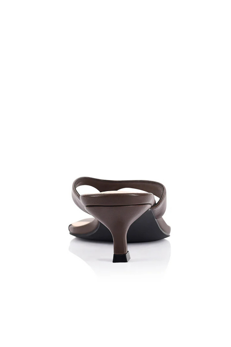 Martha Kitten Heel Thongs - Chocolate Brown - The Self Styler