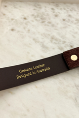 Halley Genuine Suede Belt - Brown/Gold
