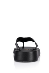 Bouncer II Platform Thongs - Black Smooth - The Self Styler