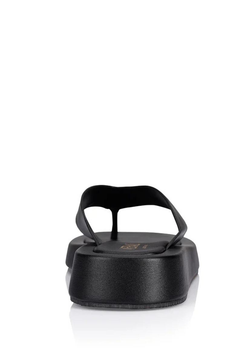 Bouncer II Platform Thongs - Black Smooth - The Self Styler