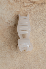 Tiffany Bow Claw Clip - Milky White - The Self Styler