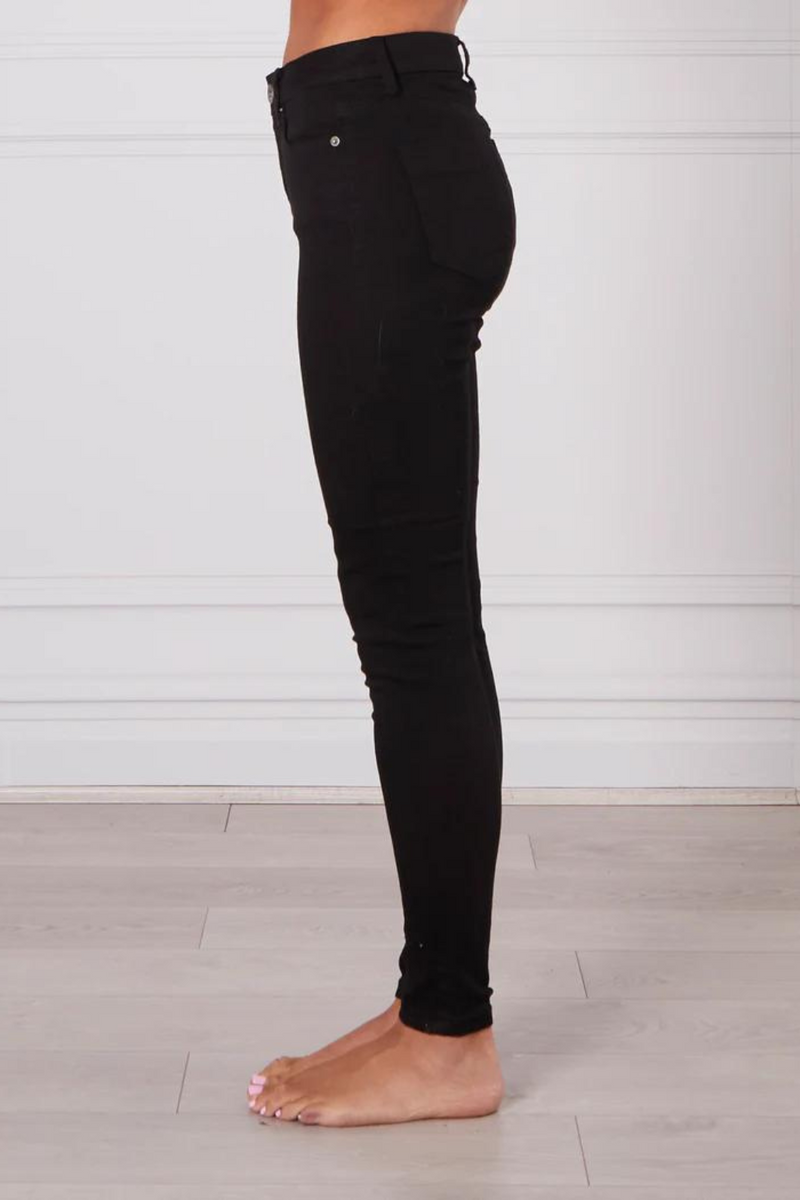 Gigi Skinny Leg Denim Jeans - Black Wash - The Self Styler