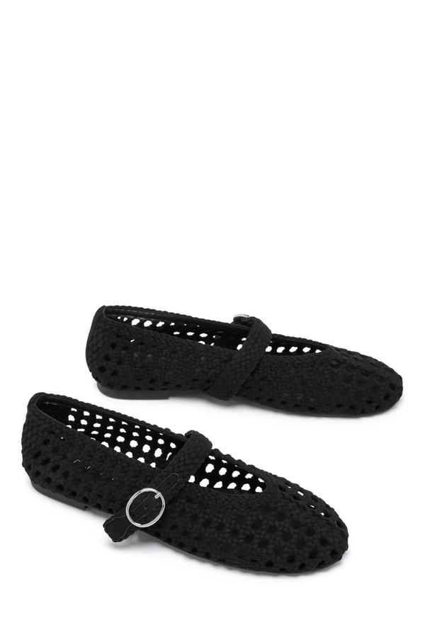 Asher Woven Ballet Flats - Black