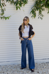 River Wide-Leg Denim Jeans - Mid Blue Wash