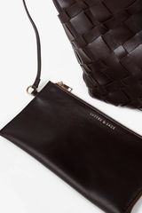 Kaia Woven Tote Bag - Chocolate