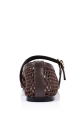 Eunice Mesh Mary Jane Flats - Chocolate