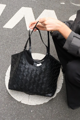 Kaia Woven Tote Bag - Black