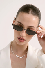 Gwenyth Polarised Metal Frame Sunglasses - Black