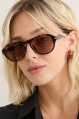 Blanc Round Frame Sunglasses - Dark Tort