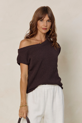 Avalon Off-The-Shoulder Top - Espresso