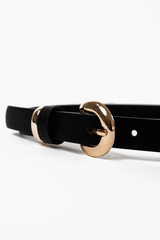 Paloma Skinny Belt - Black/Gold