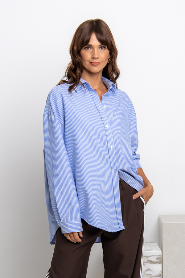 Bentley Relaxed-Fit Shirt - Blue Stripe