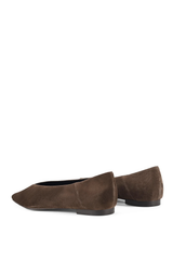 Locke Flat Pumps - Chocolate Brown Suede