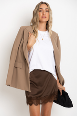 Eli Boyfriend Blazer Jacket - Mocha