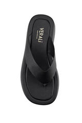 Bouncer II Platform Thongs - Black Smooth - The Self Styler