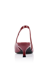 Lush Slingback Kitten Heels - Wine Patent