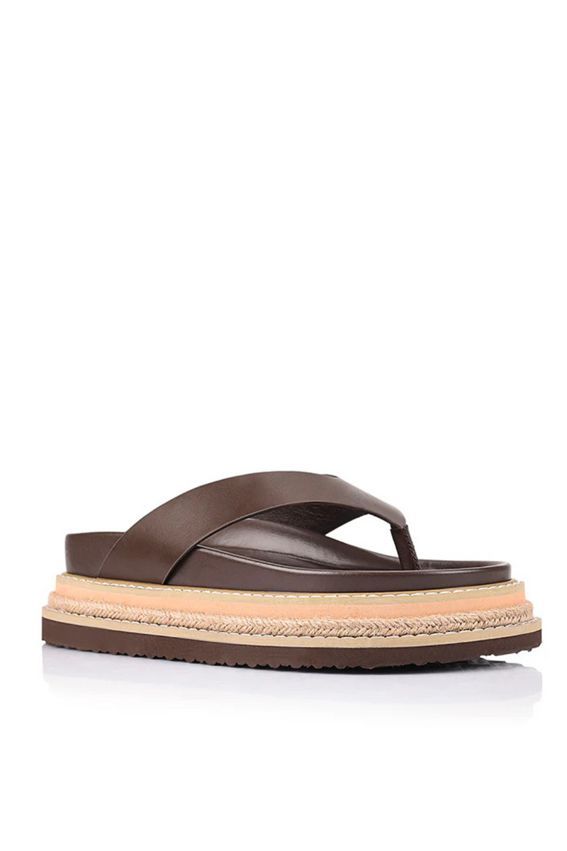 Theo Platform Thongs - Chocolate Brown - The Self Styler