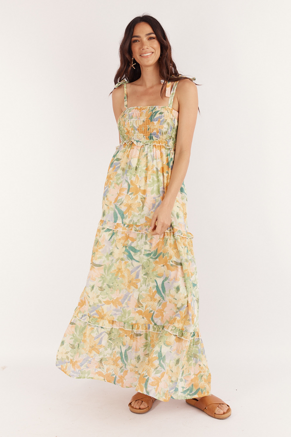 1 Yelena Midi Dress - Wildflower Print - Girl and the Sun - The Self Styler