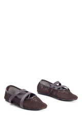 District Mesh Ballet Flats - Chocolate