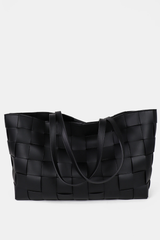 Nelly Woven Tote Bag - Black