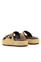 Aphrodite Woven Platforms - Natural Weave & Chocolate - The Self Styler