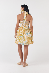 Tahiti Hatler Neck Mini Dress - Paradise Print - Girl and the Sun - The Self Styler