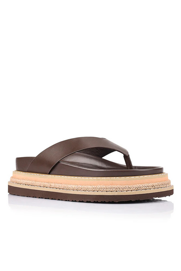 Theo Platform Thongs - Chocolate Brown - The Self Styler