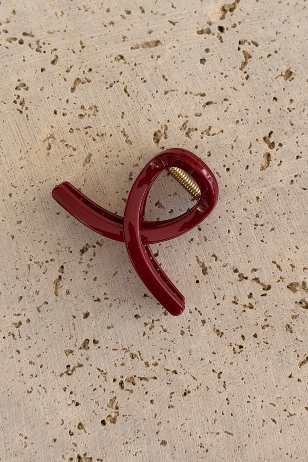 Posie Loop Hair Claw Clip - Sangria Shimmer