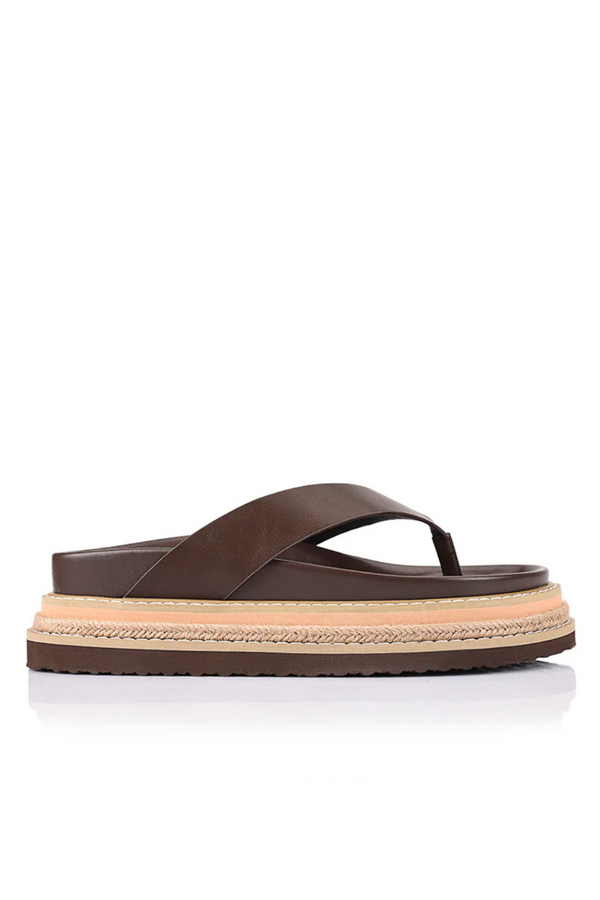 Theo Platform Thongs - Chocolate Brown - The Self Styler