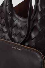 Kaia Woven Tote Bag - Chocolate