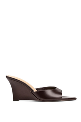 Maxwell Mule Wedges - Chocolate Brown Vintage Leather