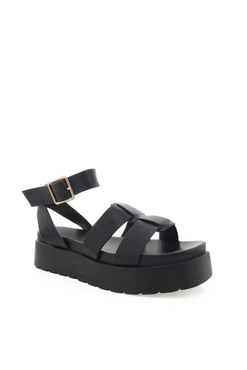 Ferrin Chunky Sandal - Black - The Self Styler