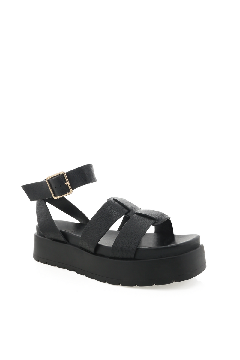 Chunky black platform sandals deals