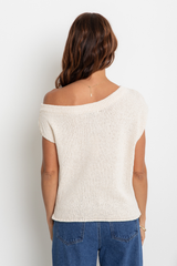 Avalon Off-The-Shoulder Top - Ivory Cream - The Self Styler