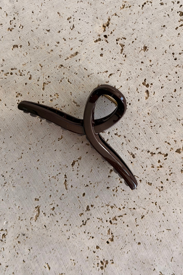 Lucia Loop Hair Claw Clip - Choc Shimmer - The Self Styler
