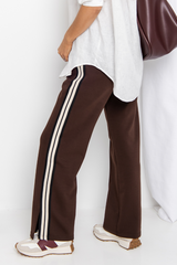 Ryder Jogger Stripe Pant - Chocolate - The Self Styler