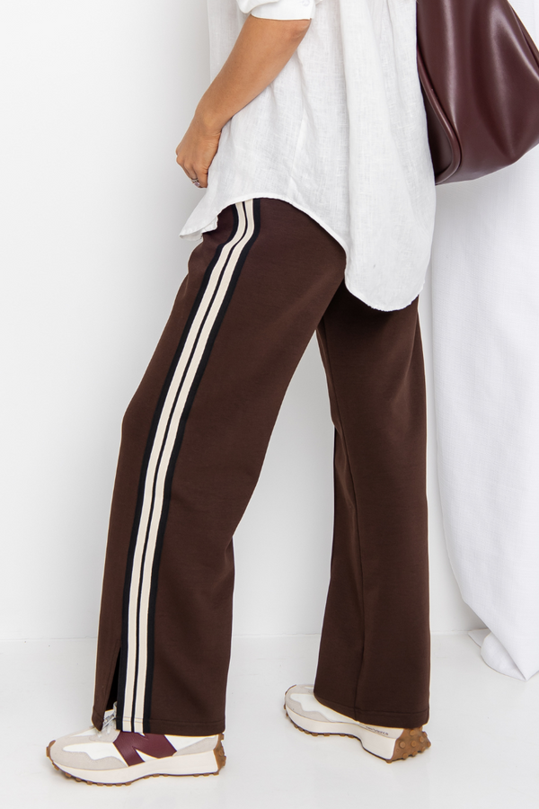 Ryder Jogger Stripe Pant - Chocolate - The Self Styler