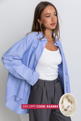 Bentley Relaxed-Fit Shirt - Blue Stripe - The Self Styler