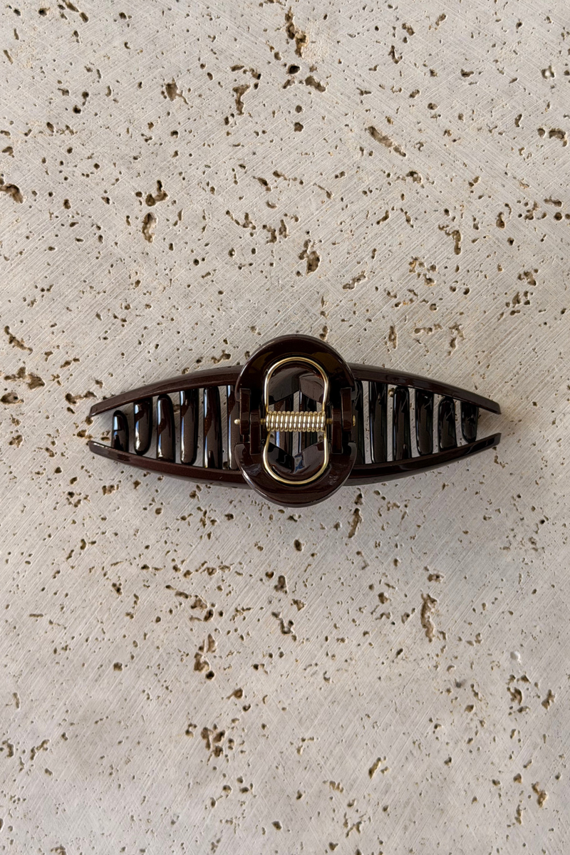 Lucia Loop Hair Claw Clip - Choc Shimmer - The Self Styler