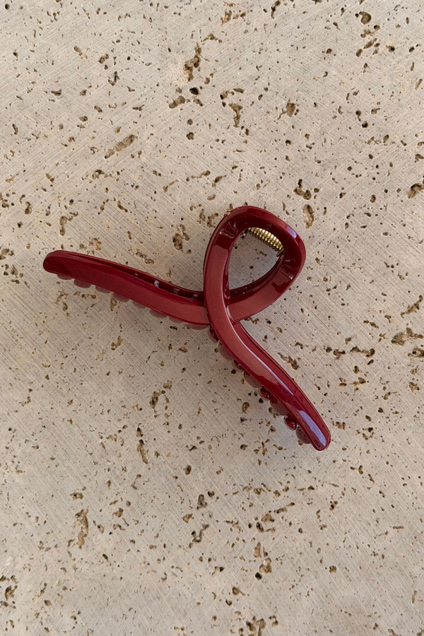 Lucia Loop Hair Claw Clip - Sangria Shimmer
