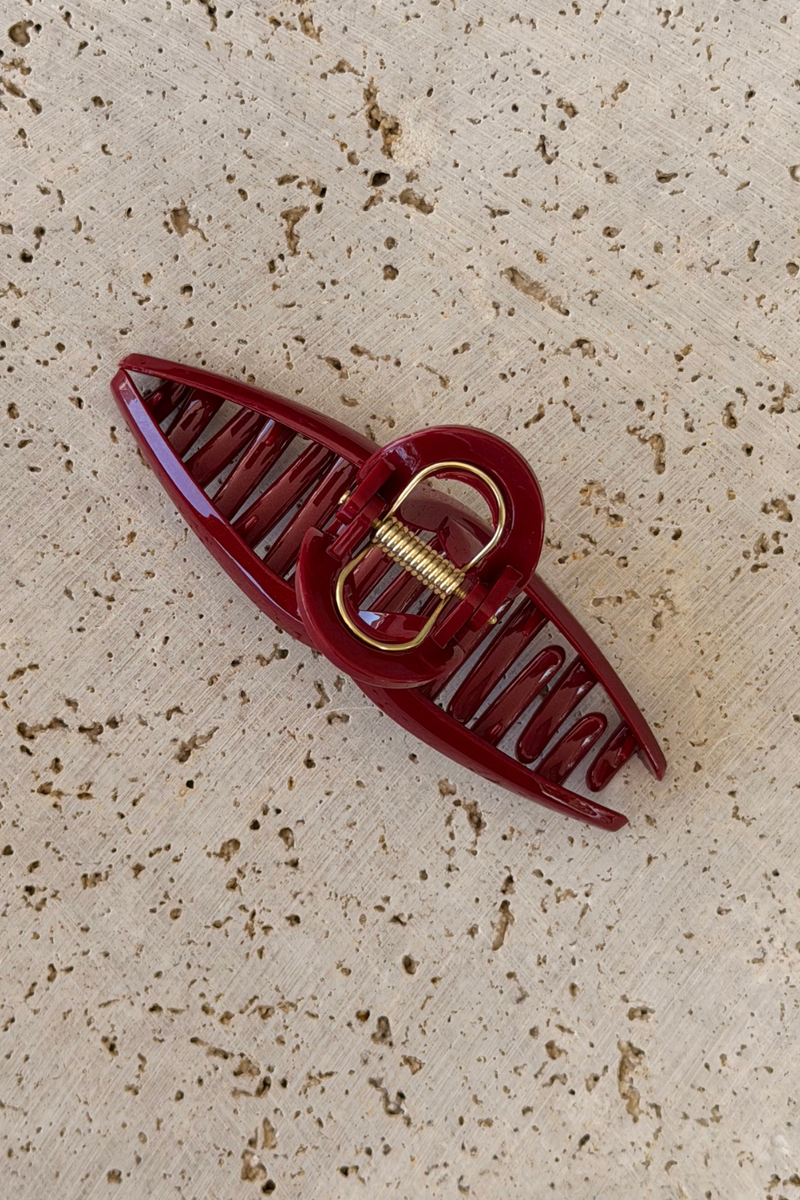Lucia Loop Hair Claw Clip - Sangria Shimmer - The Self Styler